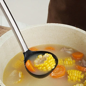 High Quality Heat Resistant Silicone Soup Ladle With Stainless Steel Handle Cooking Tools Kitchen Accessories Set
